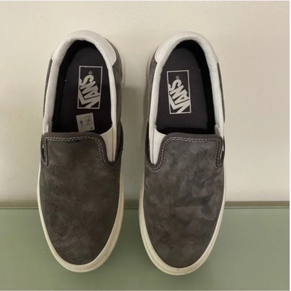Like-New- Vans Dark Gray Pig Suede Slip-On 59 Shoes (W6/M4.5) - Picture 2 of 8